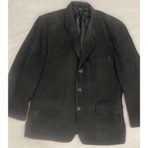 Liz Claiborne Men’s Blazer Sport Coat 42S Black Cotton Blend Designer Wedding